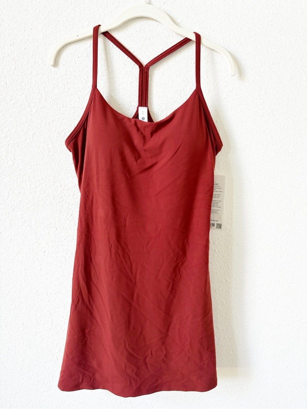 Lululemon Flow Y Dress B/C Cup Cranberry Charm Large Athleisure Sporty Tennis